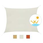 Outsunny Toldo Vela Rectángulo 3x4m Vela de Sombra para Terraza Jardín Camping Resistente al Agua Protección UV Poliéster Color Crema