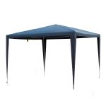 Outsunny Carpa Pabellón Desmontable e Impermeable de Jardín 3x3x2,45m Tela polietileno 90g/metro cuadrado - Color Azul