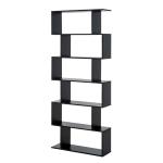 HOMCOM Estantería Alta Librería 6 Estantes Comedor Salón Diseño Moderno Montaje de Pared 80x23x192cm Madera Negro