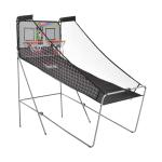 HOMCOM Juego de Canastas de Baloncesto Plegables y Portátiles con Contador Electrónico Doble y 4 Pelotas de Baloncesto 205x110x205cm (PxANxAL)