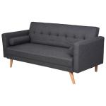 HOMCOM Sofá Cama Convertible y Reclinable con Reposabrazos y 2 Respaldos Ajustables por Separado en 3 Posiciones Aterciopelado 196x85x82 cm Gris(c-6)