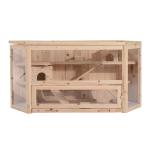 PawHut Jaula Madera para Hámster Ratoncillos Roedores Casa para Animales Pequeños 3 Niveles 115x60x58cm(c-2)