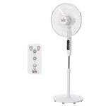 HOMCOM Ventilador de Pedestal de 40 cm/16" con 3 Modos y 3 Velocidades Altura Ajustable de 118-138cm Temporizador Oscilante de 85° Pantalla LED Control Remoto Blanco