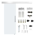 HOMCOM Puerta Corredera Cristal Puerta Deslizante de Vidrio Puertas de Interior Puerta de Granero Estilo Granero 75x210cm(c-2)