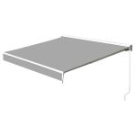 Outsunny Toldo Retráctil de Pared Automático 250x200 cm con Manivela y Mando a Distancia Luces LED Ajustable en Ángulo para Exterior Balcón Jardín Terraza Aluminio Gris