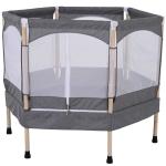 HOMCOM Trampolín Infantil Cama Elástica para Niños de 3-12 Años Jardín Traspatio con Red de Seguridad Carga 50kg 126x109x98cm Rosa(c-1)