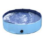 PawHut Piscina Plegable para Perros Gatos Ø120x30 cm Bañera Portátil para Mascotas Animales PVC Antideslizante Múltiples Usos Color Azul