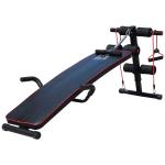 HOMCOM Banco de Sentadillas Banco Abdominales Plegable Ajustable en Altura con Soporte Poplíteo Regulable Ideal Hogar y Gimnasio 51x137x50-66 cm Negro(c-2)