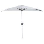 Outsunny Sombrilla Parasol de Jardín de 269x138x236 cm con Manivela y Forma Semicircular para Exterior Terraza Patio Piscina Color Crema