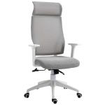 Vinsetto Silla de Oficina Ergonómica Silla de Escritorio Giratoria Ajustable en Altura y Reclinable hasta 120° Bloqueo de Posición 64x61x120,9-128,9 cm Gris