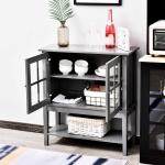 HOMCOM Mesa de Consola Mesa Auxiliar de Cocina Multifuncional con 2 Armarios Cerrados 2 Cajones y Estante Gran Espacio Estilo Elegante 96x38x89 cm Blanco(c-4)