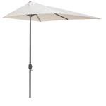 Outsunny Sombrilla de Media Pantalla de Jardín Parasol de Patio Terraza Rectánculo con Manivela Resistente al Agua y UV 230x130x245cm(c-2)