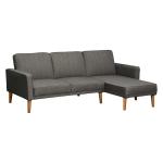 HOMCOM Sofá Cama en Forma de L Tapizada con Chaise Longue Derecho y Respaldos Ajustables por Separado en 3 Posiciones 216x139x80 cm Gris(c-3)