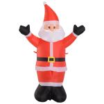HOMCOM Santa Claus Inflable 1.2m Papá Noel Hinchable Decoración Navidad Iluminación LED con inflador para Interior Exterior 80x40x120cm(c-3)