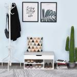 HOMCOM Armario Zapatero para Almacenamiento Banco de Zapatero Organizador con Asiento Estantes Cajón y Cojín Dos Niveles para Entrada y Recibidores Moderno Carga Max 120kg 80x30x43cm Blanco(c-2)