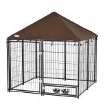 PawHut Perrera de Exterior con Toldo Jaula para Perros Mascotas de Metal Galvanizado con Cerradura para Jardín Patio 230x230x172 cm Plata(c-2)
