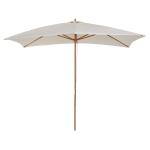 Outsunny Sombrilla Parasol 2x2,95m y Altura 2,55m Jardin Terraza Poliester 180g/m2 y Madera Color Crema