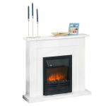 HOMCOM Chimenea Eléctrica Llama Similada Realista con Calentador Independiente Interruptor de Corte Térmico Seguridad Hueco Calorífico 37,7x23x45 cm Negro(c-1)