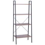 HomCom® Estantería Escalera Librería con 5 Estantes Moderna Estantería Escalonada de Pared Dimensiones totales: 50x40x195cm (LxANxAL)(c-1)