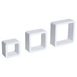 HOMCOM Estantes de Pared Juego de 3 Cubos para Libro CDs Blanco