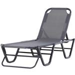 Outsunny Tumbona de Jardín con Respaldo Ajustable en 5 Posiciones de Aluminio y Texteline para Terraza Patio Exterior 163x58,5x91 cm Gris