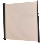 Outsunny Toldo Lateral Retráctil Exterior 350x180cm Pantalla de Privacidad contra Sol Viento Visión para Jardín Patio Balcón Tejado Hecho de Aluminio Color: Beige