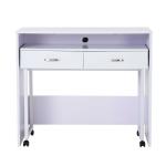 HOMCOM Mesa de Ordenador PC 137x55x92cm Despacho Escritorio Oficina Escuela Estanteria Madera 2 Colores (Roble+Blanco)(c-4)