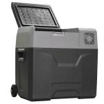HOMCOM 50L Nevera Portátil Eléctrica con Compresor Mini Refrigerador de Coche con Pantalla Táctil Ruedas y Asa 12/24V CC o 110V-240V CA para Hogar 58,6x37,8x54,5 cm Gris(c-1)