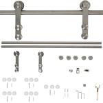 HOMCOM Kit para Puertas Correderas, Herraje Riel para Puertas Corredizas Sistema Carril de Acero Inoxidable con Tornillos Autorroscante y de Expansión Ф2,5x200 cm
