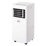 HOMCOM Aire Acondicionado Portátil 7000Btu 3 en 1 Enfriador Humidificador y Ventilador Potencia 765W con Ruedas Temporizador LED y Mando a Distancia Silencioso 30,5x32,8x67,8 cm Blanco