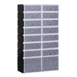 HOMCOM 16-Cube DIY Shoes Rack, 95L x 37W x 160Hcm-Black/White(c-1)