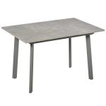 HOMCOM Mesa de Comedor Extensible Mesa de Cocina Rectangular para 4-6 Personas con Patas de Metal y Pies Ajustables 160x80x76 cm Gris(c-1)