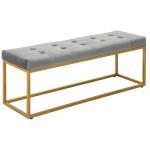 HOMCOM Taburete Pie de Cama Banqueta con Brazos Tapizada tipo Banco de Madera para Dormitorio Salón Recibidor 102x31x51cm Carga 130kg Blanco(c-4)