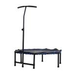 HOMCOM Trampolín Profesional Fitness Hexagonal para Power Jump 122/130/138cm Manillar Regulable 3 Niveles Altura Azul