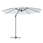 Outsunny® Parasol Excéntrico Sombrilla Inclinable Φ294x248 Al cm con Manivela Tela de Poliéster Resistente a UV para Jardín Patio Playa Piscina Terraza Grande y Estable Crema