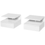 HOMCOM Mesilla de Noche Cajonera con 2 Cajones de Almacenaje Base Elevada para Dormitorio Salón Estilo Nórdico y Vintage 46,5x32x64,5 cm Blanco(c-4)