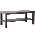 HomCom® Mesa de Centro Mesita Café Mueble Salón Comedor Mesa Auxiliar de 2 Niveles Mesa para Sofá Sala de Estar 90x45x40.5cm Nogal(c-2)
