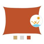 Outsunny Toldo Jardín Vela Rectángulo 4x6m Vela de Sombra para Terraza Jardín Camping Resistente al Agua Protección UV Poliéster Terracota