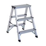 HOMCOM Escalera de Aluminio Tijera Plegable 4/5/6 Peldaños 150kg Ligero Robusto (6 Peldaños) 188x109x48 cm Plateado(c-2)