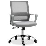 Vinsetto Mesh Back Ergonomic Office Chair w/ Adjustable Height Breathable 360° Swivel - Black/white/grey(c-1)