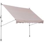 Outsunny Toldo Manual Retráctil para Exterior 300x150x170-280 cm Toldo Enrollable Altura Ajustable con Manivela Protección Solar para Terraza Balcón Jardín Amarillo(c-2)