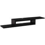 HOMCOM Mueble de TV Mesa Flotante para Televisión hasta 60 Pulgadas en la Pared con 2 Estantes Madera 152,4x29,8x21 cm Negro