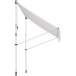 Outsunny Toldo Manual Balcón Patio 2x1.5m Toldo Portátil Plegable de Aluminio con Manivela Altura Ajustable para Jardín Terraza Exterior Color Blanco(c-2)