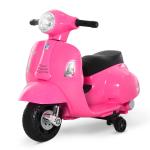 HOMCOM Moto Eléctrica Vespa para Niños +18 Meses con Faro Bocina y 4 Ruedas Motocicleta Infantil con Licencia 66,5x38x52 cm Rosa(c-3)