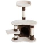 PawHut Árbol para gatos Rascador Grande con Nidos Plataformas Casetas Ratón de Juego 50x35x131 cm Cubierto de Felpa Beige(c-2)