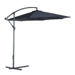 Outsunny Sombrilla de Jardín Ø300x250 cm Parasol Excéntrico Inclinable con Manivela Base Cruzada y Soporte de Metal 8 Varillas para Terraza Exterior Balcón Negro