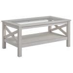HOMCOM Mesa de Centro Multifuncional Mesa de Café Minimalista Imitación Mármol con Estructura de Metal Estante Adicional 106x50x47 cm Blanco(c-4)