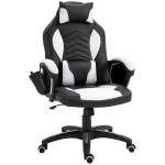 HOMCOM Gaming Silla de Oficina y Giratoria con 6 Puntos de Masaje y Calefacción tipo Sillón de Escritorio Silla Gamer para PC 68x69x108-117cm (Negro y rojo)(c-1)