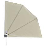 Outsunny Outsuuny Toldo Lateral Plegable de Balcón 120x120 cm en Forma de Abanico Aluminio con Soporte de Pared para Suelo Terraza Patio Beige(c-1)
