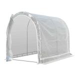 Outsunny Invernadero de Jardín 240x180x195 cm Caseta Tipo Túnel para Cultivo de Plantas Verduras con 2 Puertas Enrollables Acero Verde(c-2)